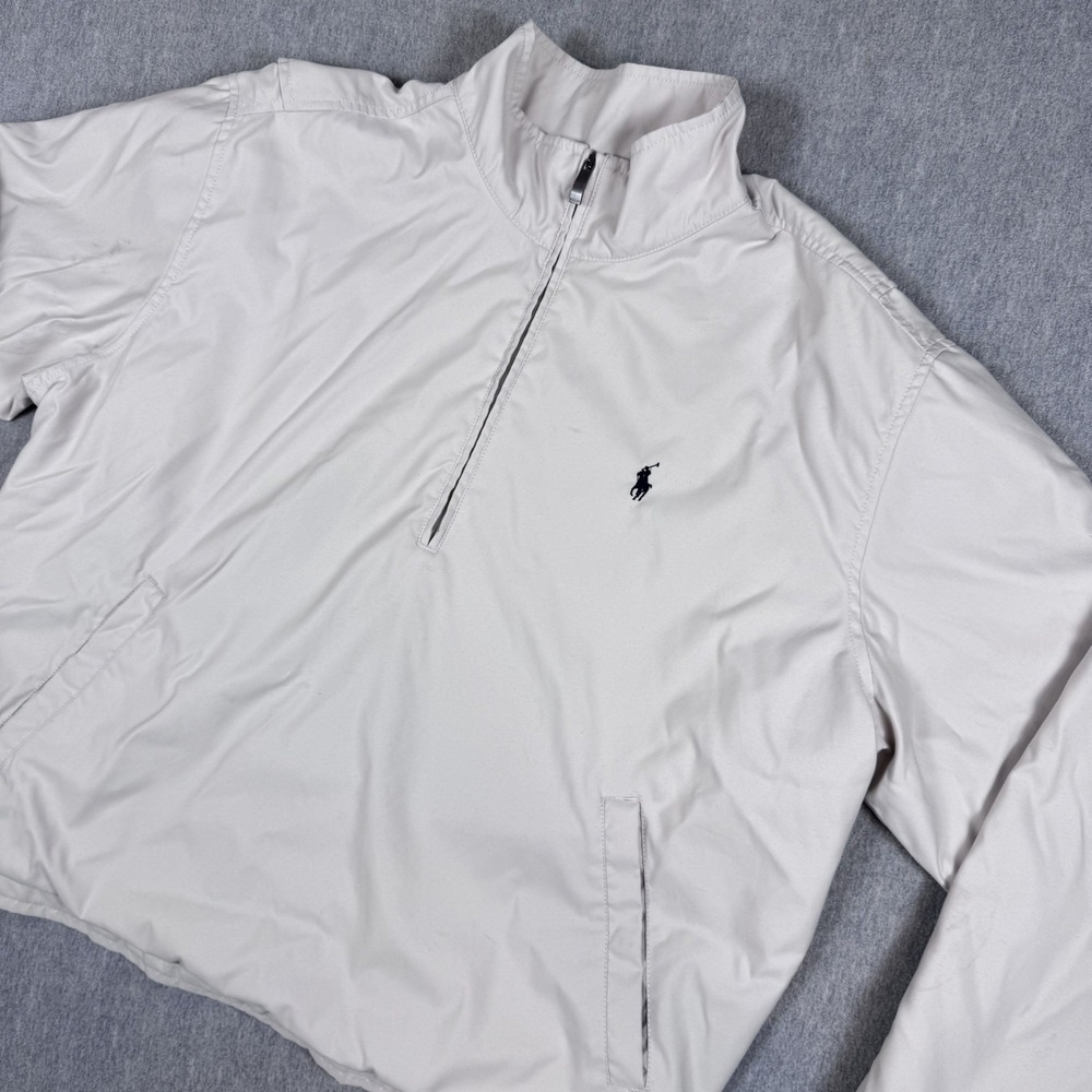 Polo Ralph Lauren 1/4 Zip Pullover Jacket Mens XL Beige Mesh Lined Windbreaker - Picture 3 of 12